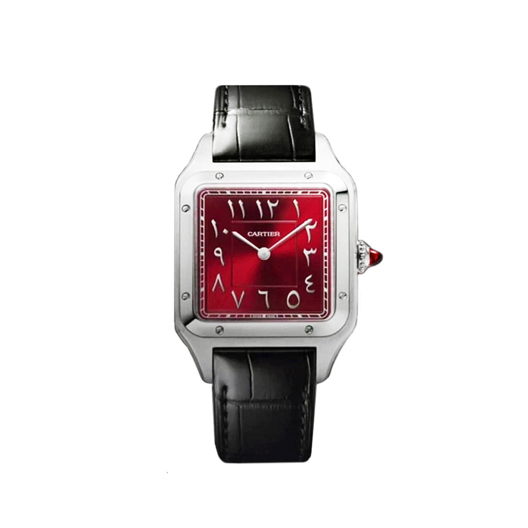 Cartier Santos Platinum Maroon Arabic dial 43mm Limited Edition