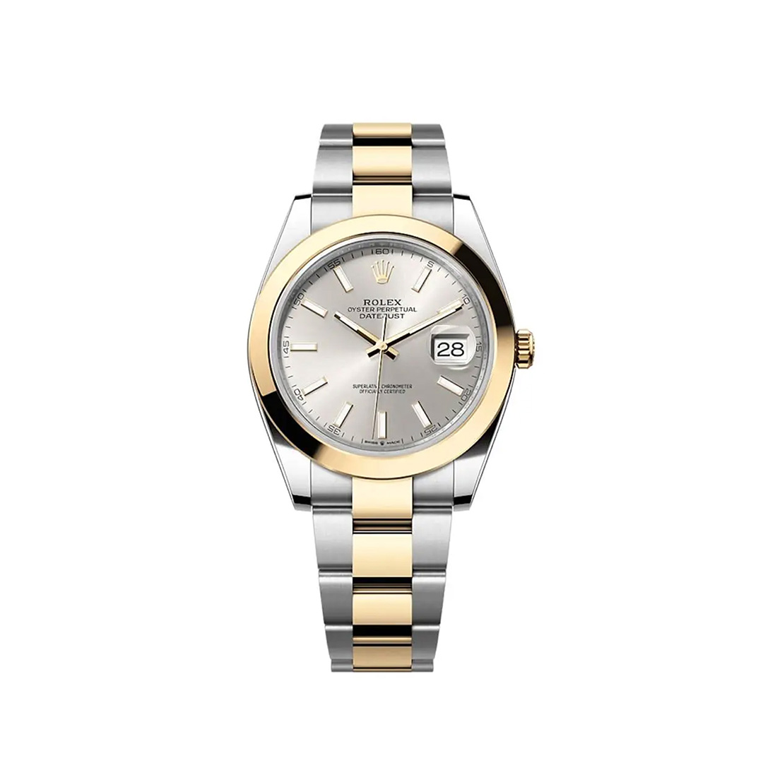 Rolex Datejust Silver 2 Tone 41mm Oyster