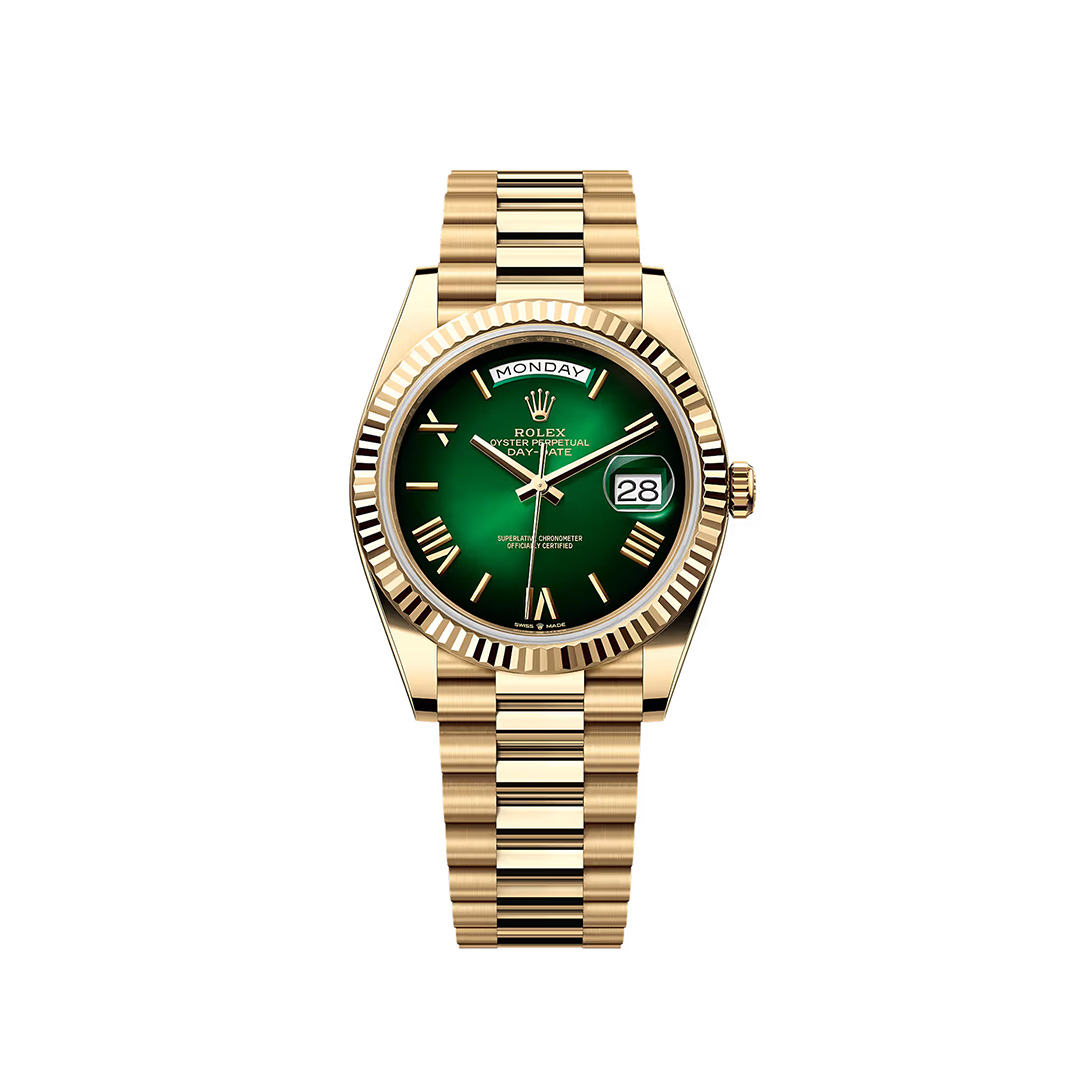 Rolex Day-Date Yellow Gold Green 40mm