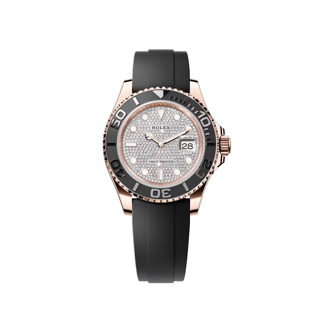 Rolex YachtMaster Rose Gold 40mm Diamond-Paved Dial